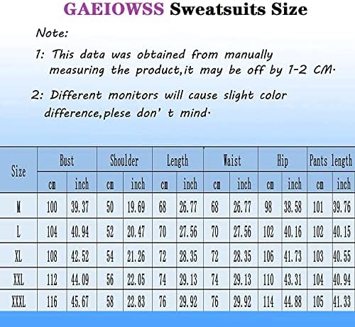 GAEIOWSS trenirke za muškarce Set 2 komada atletsko odijelo za trčanje s punim patentnim zatvaračem