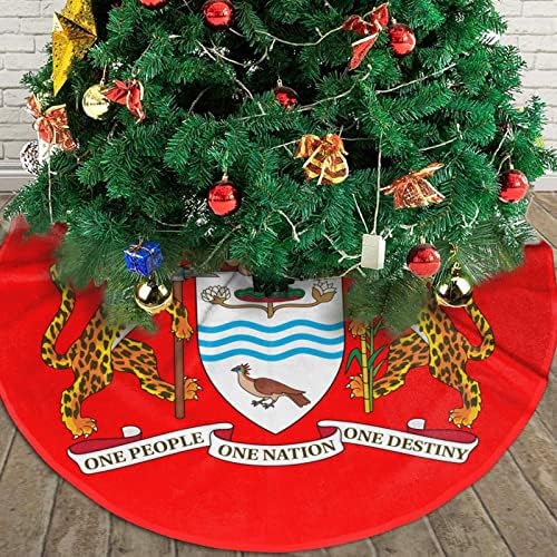 Suknja za božićnu drvcu, 30-48 inčni nacionalni amblem Guyana Tree Mat za božićne ukrase Ukrasi za odmor