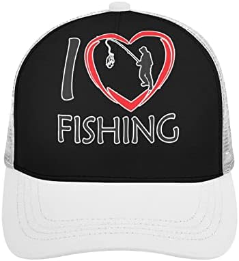 Volim ribolov Unisex bejzbol kapa sa zakrivljenim obodom za odrasle, sportski slobodno podesivi