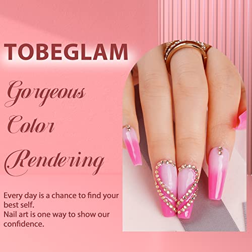 TOBEGLAM Poly nail gel set 6 boja Poly nail Extension Gel set Pink Glitter Poly Nail Enhancement francuski