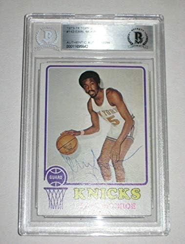 Earl Monroe potpisao je 1973-74 kartice za predjelu 142 Beckett autentificiran - Košarka autografirane kartice