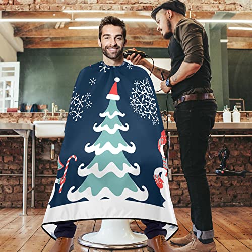Vissunny Barber Cape Merry Božić slatki snjegović Božićno stablo poliestera za rezanje kose salon ogrtač pregače
