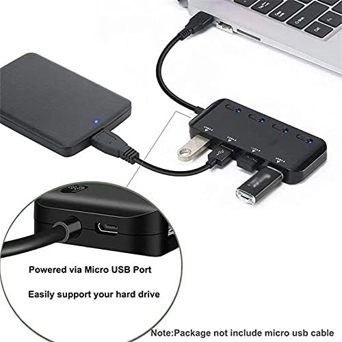 HGVVNM USB 3.0 HUB 4 porta Brza brzina tanki USB3.0 razdjelnik kabl LED indikator odvojeni prekidači za PC tastaturu