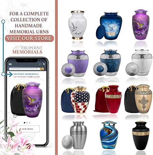 Trupoint spomen-obilježja kremacija urne za ljudski pepeo-dekorativne urne, urne za ljudski pepeo ženski & amp; muški, urne za pepeo odrasla žena, pogrebne urne - tamnoplava, velika