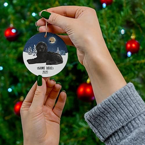 Black Goldendoodle pas ukrasi za 2023 božićno drvce personalizovano ime pokloni 2024 Nova godina eve dekoracije