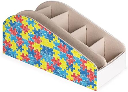 Puzzle držač za daljinsko upravljanje s autizmom u boji Pu kutija za čuvanje kože za kućnu Offce radnu površinu