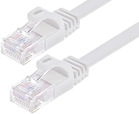 Monoprice Cat6 Ethernet Patch Cable-10 Feet-White / Snagless RJ45, Flat, 550MHz, UTP, čista gola bakrena