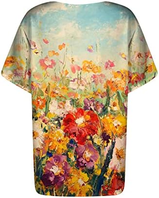 Floral Tops for Women 2023 ljeto štampano dugme dole Moda Casual duge / kratke rukave košulje bluza sa džepom