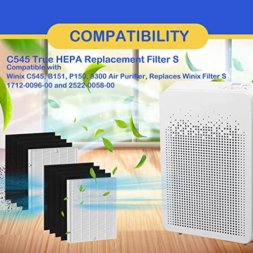 C545 True HEPA zamjenski filter S kompatibilan sa Winax C545, B151, P150, 9300 pročišćivača zraka, zamjenjuje