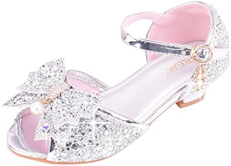 Dječje cipele s dijamantskim sjajnim sandalama Princeze Cipele Luk High Reels prikazuju princeze Cipele
