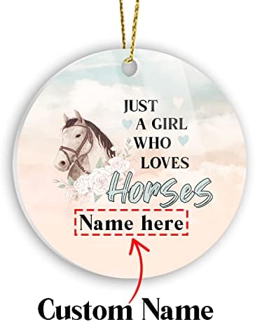 Čaj i kafa kuća personalizovani ukras, prilagoditi ime samo djevojka koja voli konja poklon za ljubavnika,