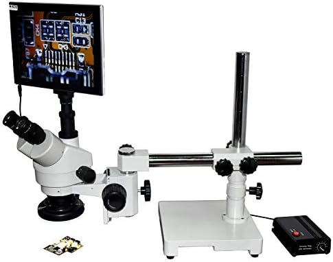 Radikalni PCB inspekcijski lemljenje mobilni popravak nakit Making Biologija seciranje 7-45x 3d zum Stereo nosač mikroskopa 100mm / 4 WD dodirni ekran 10 LCD 5MP kamera jednolično LED svjetlo