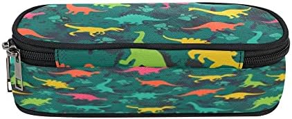 ANANGTEE slatka dinosaurusi pernica za dječake Teen Girls, Canvas Canvas School Suppies torbica sa patentnim zatvaračem, kancelarijski sto Meki Organizator putna kutija za olovke