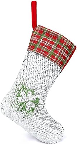 Patricks djetelina Selfin Božićna čarapa sjajni zid viseći ukras za ukrašavanje za Xmas Tree Holiday