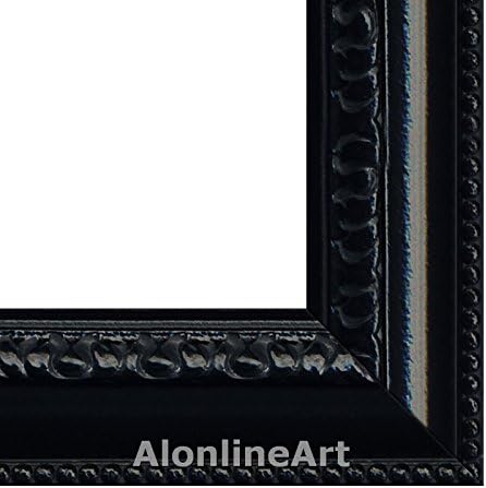 Alonline Art-Madonna od Edvarda Muncha | Crna uokvirena slika štampana na pamučnom platnu,