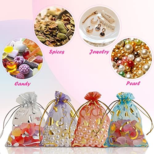 BNSIKUN 100pcs Organza torbe za nakit Candy torbice Sachet torbe za vuču organske torbe za poklon za vjenčanja Valentines Dan Baby Tuš Božić