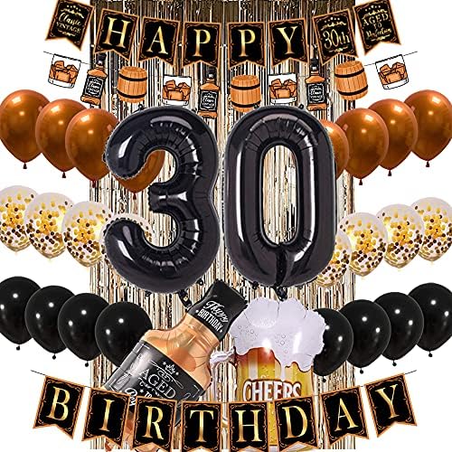 30. rođendan ukrasi viskijanca rođendana opskrbljuje klasični vintage tematski rođendan za rođendan za muškarce