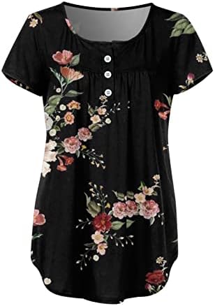 Vrhovi kratkih rukava za žene, 2023. ležerne haljine kratkih rukava modne floralne boho slatke tenske trendi