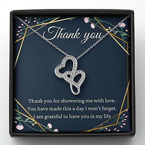 Nakit za poruke, ručno rađena ogrlica - personalizirani poklon dvostruko srce, tuš za tuširanje domaćica