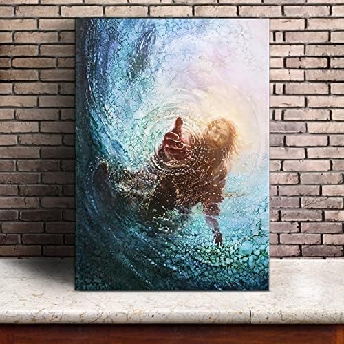 Isus Krist platneni zid Umjetnost plakat Božja ruka moderni vjerski HD uokvireni Print Slika Slika umjetničko djelo za spavaću sobu dekor dnevne sobe 12x16.5