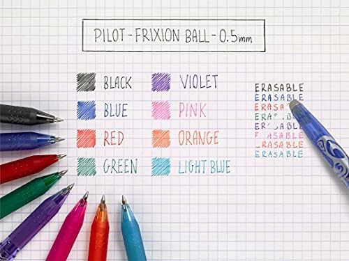 Pilot Frixion olovka za brisanje topline/trenja-tanka linija 0,5 mm vrh vrha - svijetloplava Tinta - pakovanje