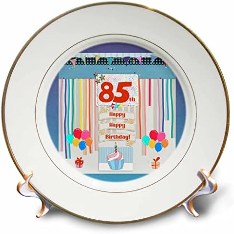 3Droza Slika 85. rođendana, cupcake, svijeća, baloni, poklon, streameri - ploče
