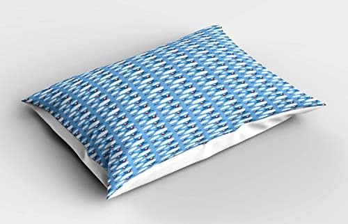 AMBESONNE BLUE SKY jastuk Sham, crtani raspored funky aviona koji lete u nebeskom prijevozu zrakoplova, ukrasna jastučna kutija za standardne veličine, 26 x 20, višebojna