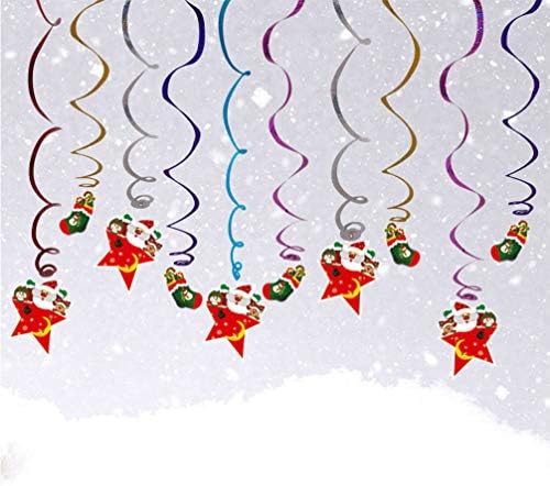 Amosfun Rotory Ornamenti 1 set Božićni viseći omotači ukrasi Božićni plafon ukrasi božićna zabava Božićna čarapa uzorak jednostruko