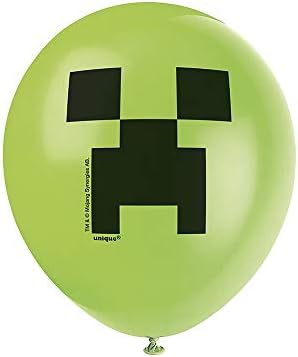 Jedinstveni baloni za bateks iz Minecraft party-12 | Zelena | 8 kom, 12 , višebojni