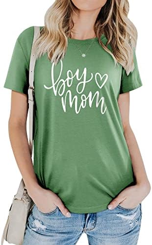 Femle Boy mama Tee majica za žene s kratkim rukavima Pismo tiskane grafičke majice slatke mame poklone