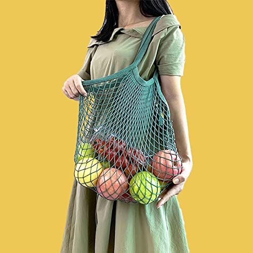FEICHANGHAO torbe za višekratnu upotrebu sa 5 pakovanja - neto torbe od pamuka, Premium mrežaste torbe za namirnice, torbe za voće i povrće