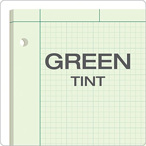 Ampad dokazni inženjerski jastučić, 100 listova, 5 kvadrata po inču, zelena nijansa, 11 V x 8 1/2 W