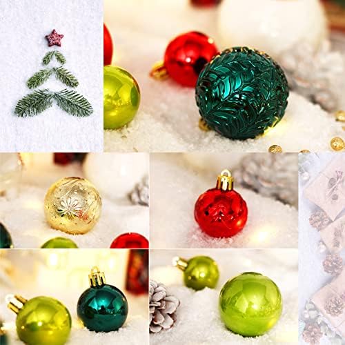 Božić Tree ukrasi, 40kom Božić Lopta ukrasi Set Shatterproof božićno drvo dekoracije za Božić