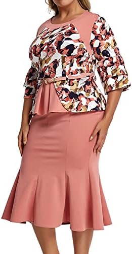 Kulywon 2023 Fashion za žene Oneck Poluuna rukava Dužina plus veličine Ispis Podna duljina Ležerna haljina Ženska haljina odijelo