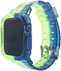 SXTDDSP Kompatibilan sa Apple Watch Bands 38mm 40mm 41mm 42mm 44mm 45mm, Jelly Crystal Clear Sport Band za žene Muškarci Mekani silikonski kaiš za Apple Watch Series 8 / 7/6/5/4/3/2 / SE