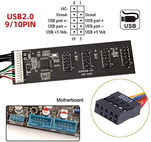 Chenyang CY 9PIN USB zaglavlje mužjak 1 do 2 ženska proširenja razdjelka kabela priključka adaptera matične ploče USB čvorište USB 2.0