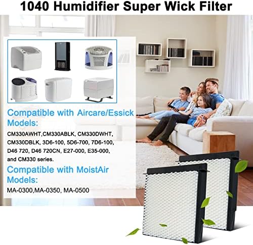DEEKAOL 1040 HUMIDIFIER Super Wick filter Kompatibilan je s aircarom Essick Bemis Moistair Modeli ovlaživača 3D6-100 5D6-700 7D6-100 D46-720 E27-000 E35-000 CM330 B23-810 MA0300 MA-0500