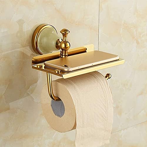 Yfqhdd držač toaletnog papira sa policom za telefon, pribor za kupatilo, zidni dispenzer za maramice, brušeno