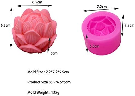 3pcs aromaterapija Svijećnica Silikonska kalupa 3D lotos cvjetni oblik sapunica Silikonska kalupa DIY ručno