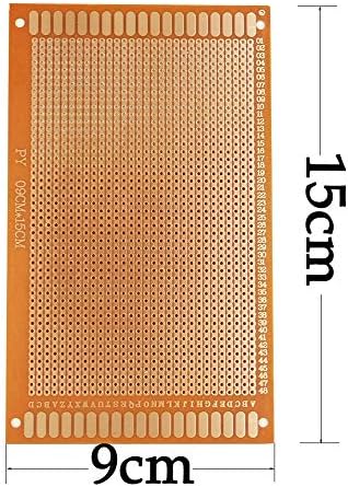 Yungui 5pcs Perf-tablica Perf ploča, 9x15cm bakrena pločica Jednostrana ploča PCB ploče za diy Arduino