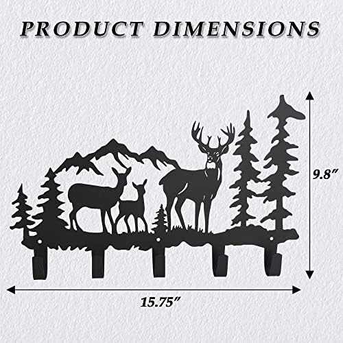 Vivicomfy Metal Deer COUNDS zidni umjetnički dekor-jeleni vješalice i nosač kauč kašike i ruksake vješalice-životinjski