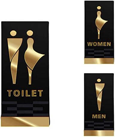 Yzdkjdz 3pcs 3D akrilni muški i ženski znakovi za žensku toalet, znakovi za vrata kupaonice, uniseks