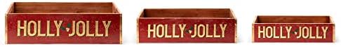 DEMDACO Holly Jolly Crvena i žuta 18 inča Jelena Božićna kutija od 3