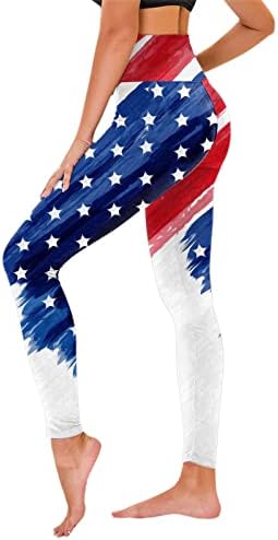 Američki zastavačke gamaše Žene visokog struka Patriotske američke zastave Jogger Hlače Fitness Lagane