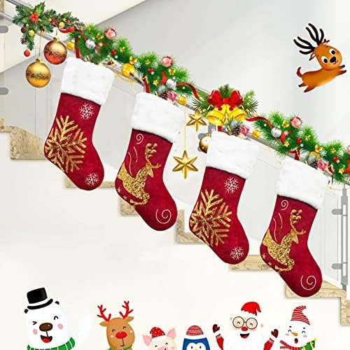 Božićne čarape Poklon torbe Candy čarobne torbe snijeg pahuljica Jelena čarapa Burlap božićno drvce