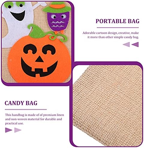 Hemoton Burlap Tote 2pcs Halloween Candines Bag Burlap poklon torbe Jute Candy torbice GoodIe Trgovici Kostimo