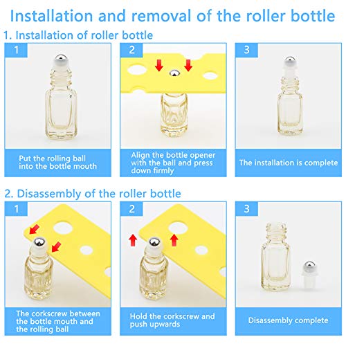 Newzoll Esencijalne uljne boce, 8pcs 3ml Roll-on boce s lijepkom otvora, mini staklene masažne valjkaste boce