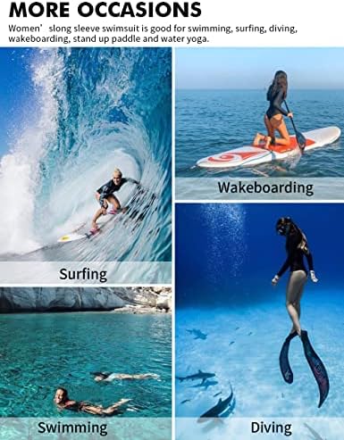 Selink ženski dugi rukav osip zaštita UV zaštita sa zatvaračem tiskani surfanje jednodijelno kupaći