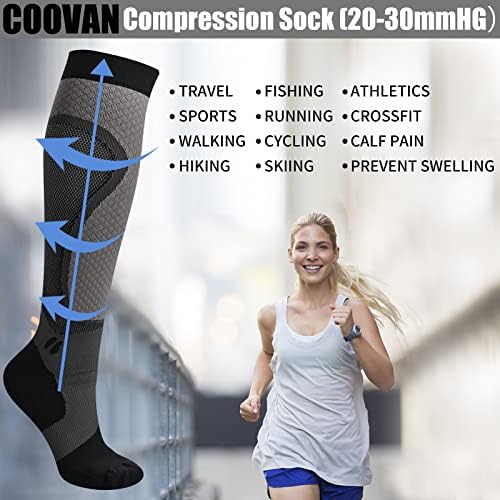 Covanske čarape za kompresiju za muškarce i žene 20-30 mmhg koljena visoke kompresijske čarape