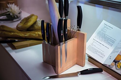 Artelegno magnetni nož blok od punog bukovog drveta 4 Panel sa držačem posuđa, luksuzna italijanska